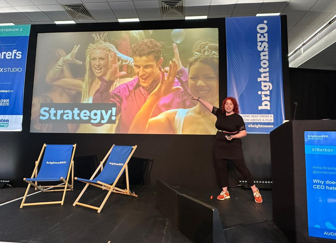 Anna On Stage at BrightonSEO 2023